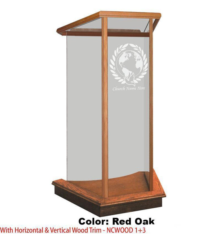 Glass Pulpit NC2/NC2G Prestige The LECTERN-Horizontal and Vertical Trim-Glass Pulpits, Podiums and Lecterns and Communion Tables-Podiums Direct