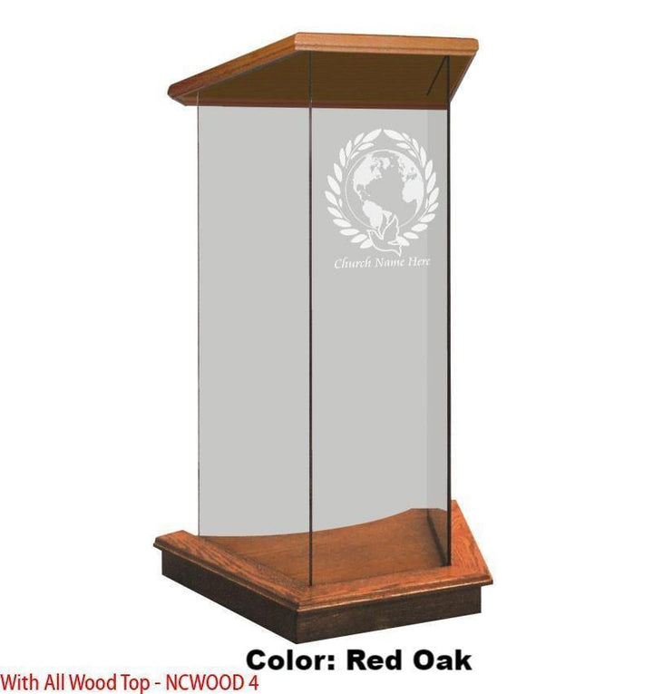 Glass Pulpit NC2/NC2G Prestige The LECTERN-Wood Top-Glass Pulpits, Podiums and Lecterns and Communion Tables-Podiums Direct