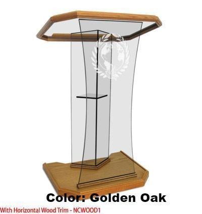 Glass Pulpit NC2S/NC2SG Prestige The SPEAKER-Horizontal Trim-Glass Pulpits, Podiums and Lecterns and Communion Tables-Podiums Direct