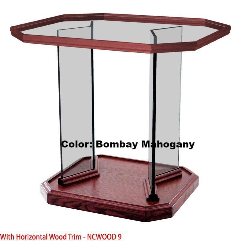 Glass Communion Table NC3/NC3G Prestige End Table-Horizontal Trim-Glass Pulpits, Podiums and Lecterns and Communion Tables-Podiums Direct