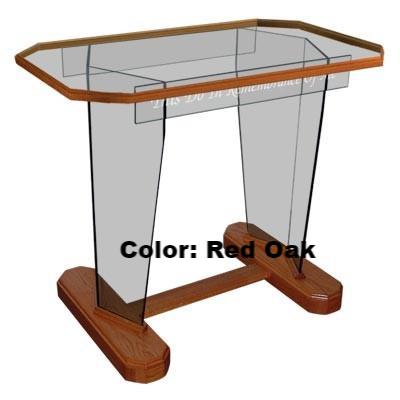 Glass Communion Table NC4/NC4G Prestige STANDARD-Wood Trim-Glass Pulpits, Podiums and Lecterns and Communion Tables-Podiums Direct