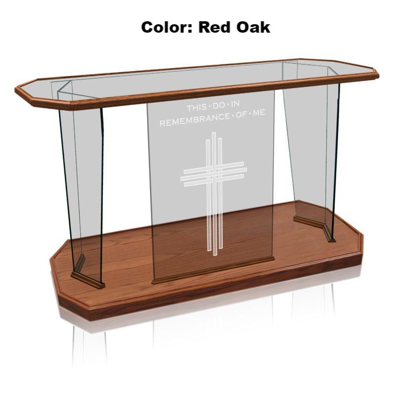 Glass Communion Table NC41/NC41G Prestige Elegance-Wood Trim-Glass Pulpits, Podiums and Lecterns and Communion Tables-Podiums Direct
