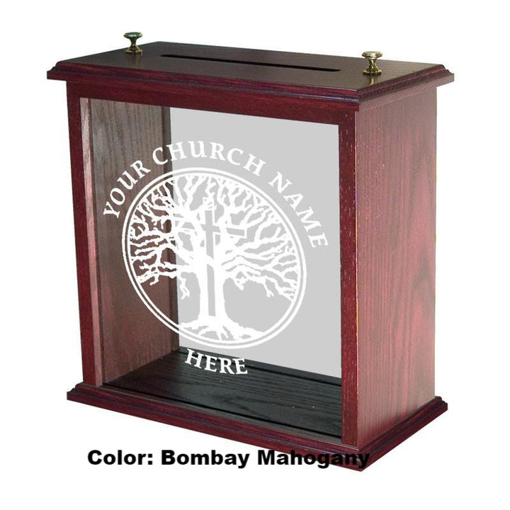 Glass Pulpit NC51/NC51G Prestige Table Top Offering Box-Glass Pulpits, Podiums and Lecterns and Communion Tables-Podiums Direct