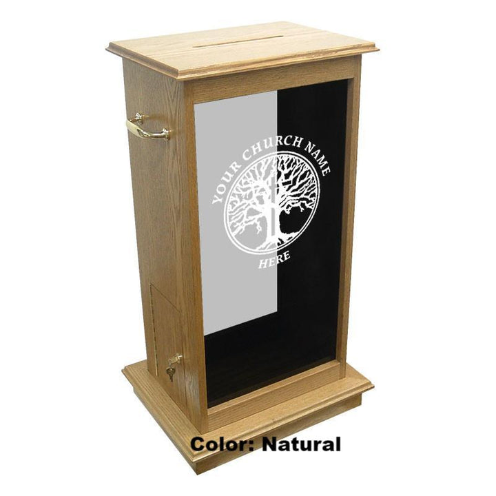 Glass Pulpit NC5/NC5G Prestige Offering Box-Glass Pulpits, Podiums and Lecterns and Communion Tables-Podiums Direct