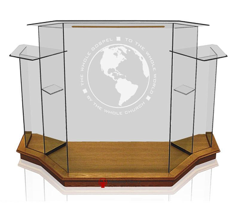 Church Pulpit Set NC8WC/NC8CG Winged Prestige-NC8WC Pulpit-Pulpit Sets-Podiums Direct