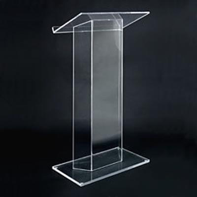 Acrylic Lectern SN3050-Angle View-Acrylic Pulpits, Podiums and Lecterns-Podiums Direct
