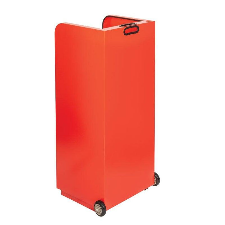 Valet Podium With 100 Key Slot Cabinet-Red Front and Side View-Valet Podiums, Security, and Host Stations-Podiums Direct
