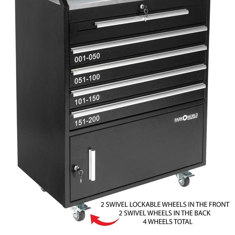 Valet Podium With 200 Key Slot Cabinet-Casters-Valet Podiums, Security, and Host Stations-Podiums Direct
