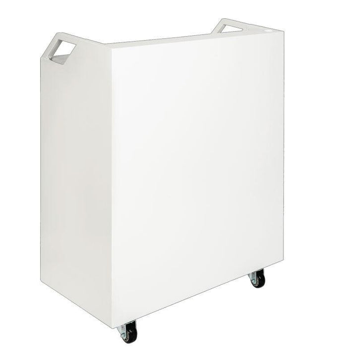 Valet Podium With 200 Key Slot Cabinet-White Side View-Valet Podiums, Security, and Host Stations-Podiums Direct