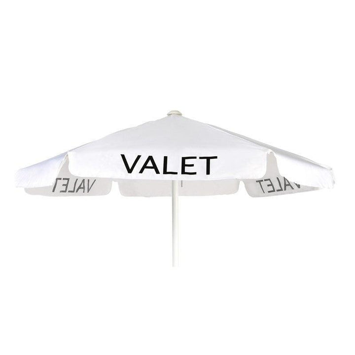 Valet Podium Aluminum Frame Umbrella-White Valet-Valet Podiums, Security, and Host Stations-Podiums Direct