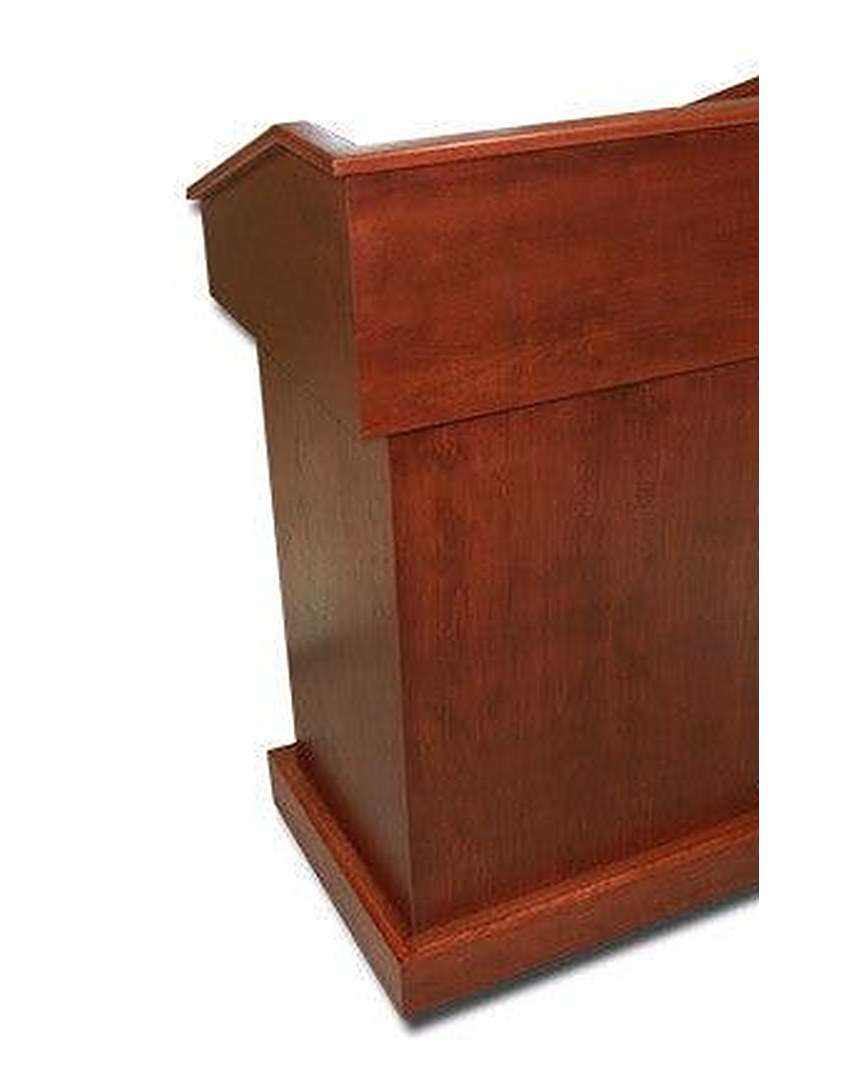 The Conquest solid red oak lectern