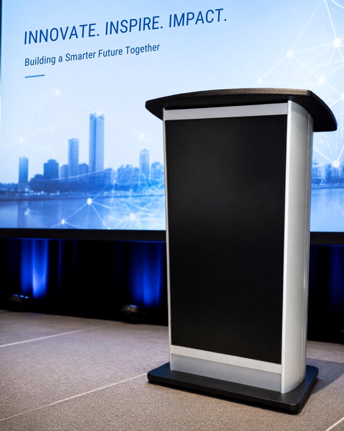 The H2W digital display lectern